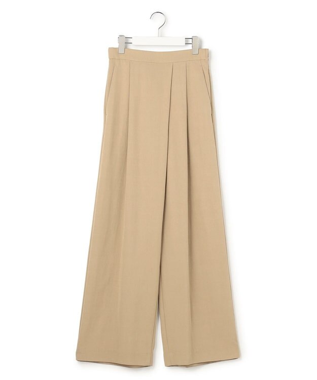 23区 S 【先行予約】ドレープツイル アシンメトリー ワイド パンツ ベージュ系