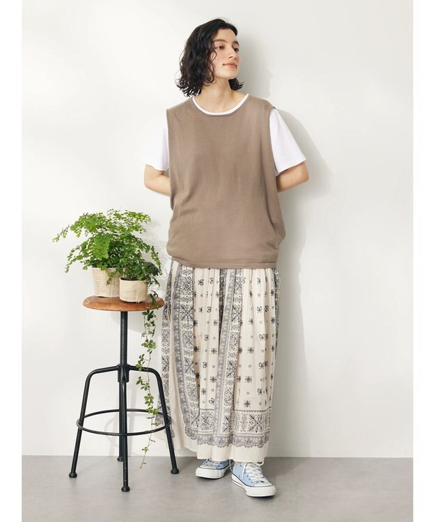 CRAFT STANDARD BOUTIQUE ＳＥＴ　カットプルオーバー＋ニットベスト Mocha