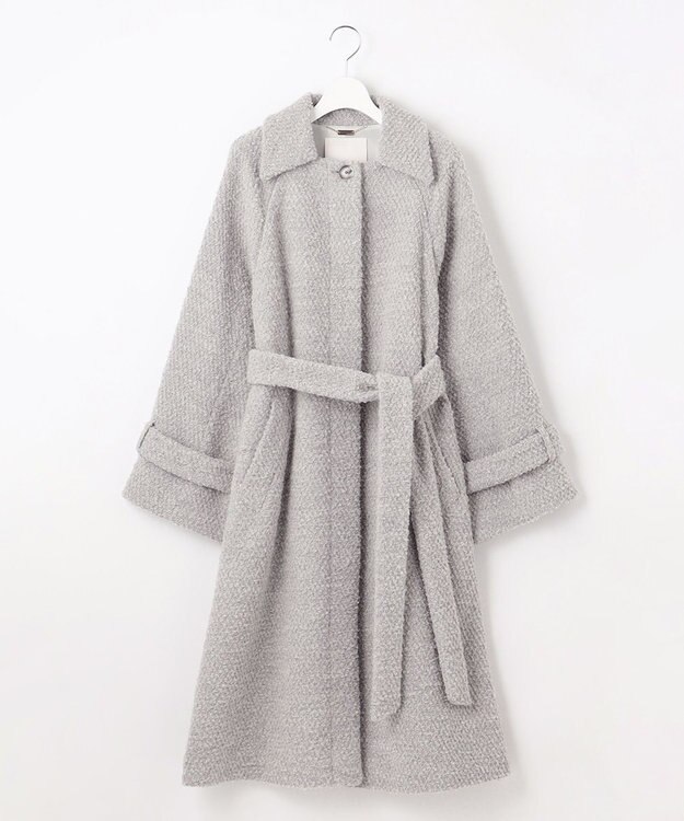 自由区 S FLUFFYステンカラー コート ライトグレー系