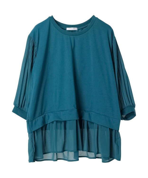 Green Parks 消しプリーツドッキングカットチュニック Blue Green