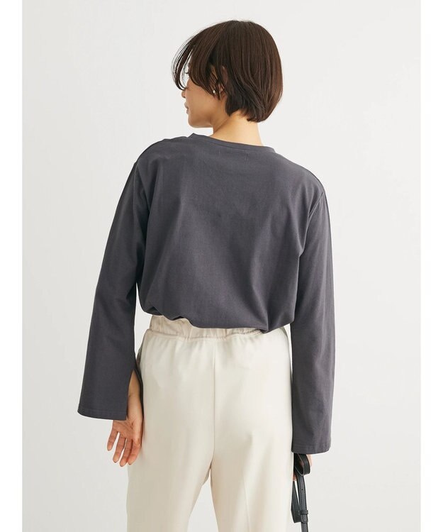 Green Parks ・Ｐｅｔｉｔ　Ｆｌｅｕｒ　ロゴｐｔフレアスリーブロンＴ Charcoal Gray