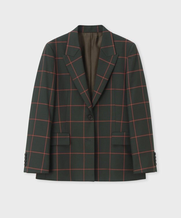 Paul Smith ウィンドウペーン シングルジャケット カーキ