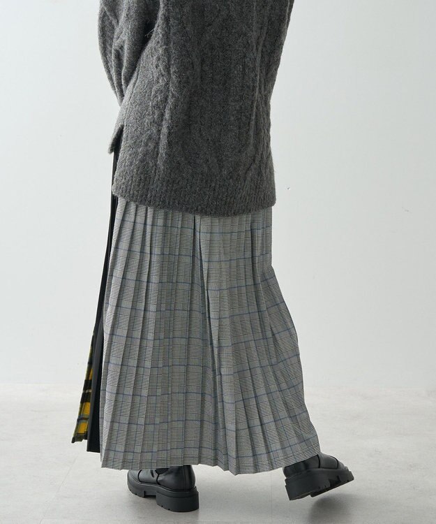 AMERICAN HOLIC シャギーチェックプリーツスカート Yellow