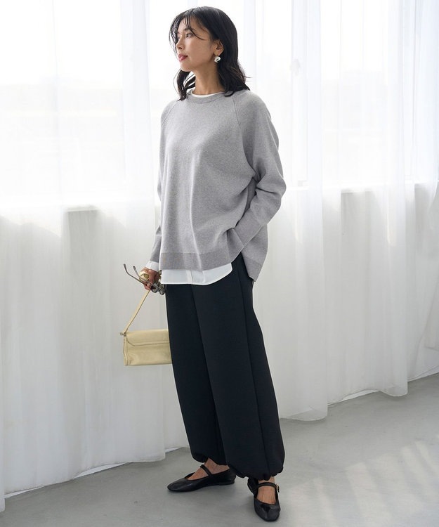 UNFILO L 【野呂佳代さん着用】BEAUTY FORM JERSEY イージーパンツ ブラック