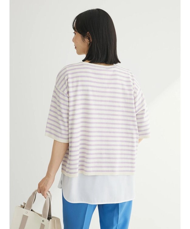 Green Parks 洗える　ニットＴシャツ Border