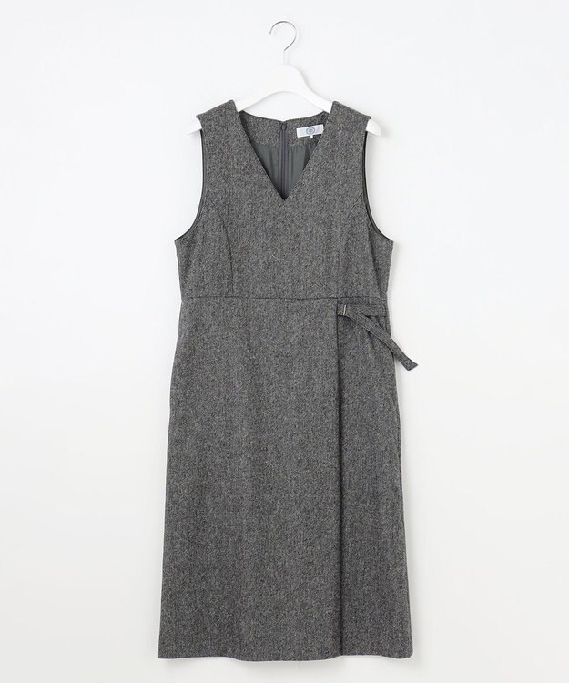 J.PRESS LADIES L 【WEB限定カラーあり】ツイードツイル ジャンパー ドレス 【WEB限定】グレー系