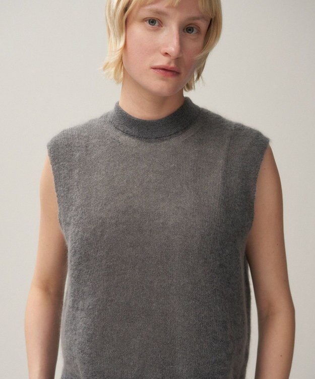 ATON SUPER KID MOHAIR | クルーネックベスト CHRACOAL GRAY