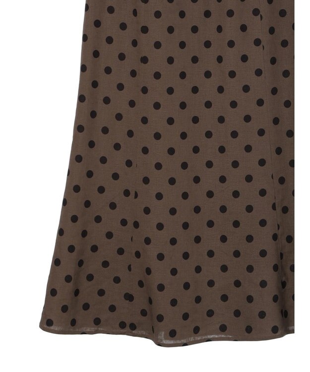 YECCA VECCA レーヨンリネンドットマーメイドスカート Brown