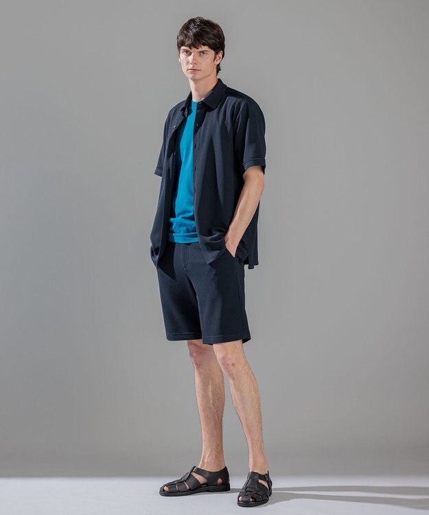 JOSEPH HOMME 【LEON 掲載】スビンソフトジャージー　クルーネック半袖カットソー ダルブルー系