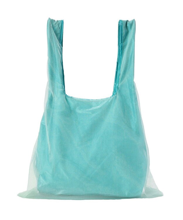 Green Parks チュールレイヤードポケッタブルバッグ Turquoise Blue