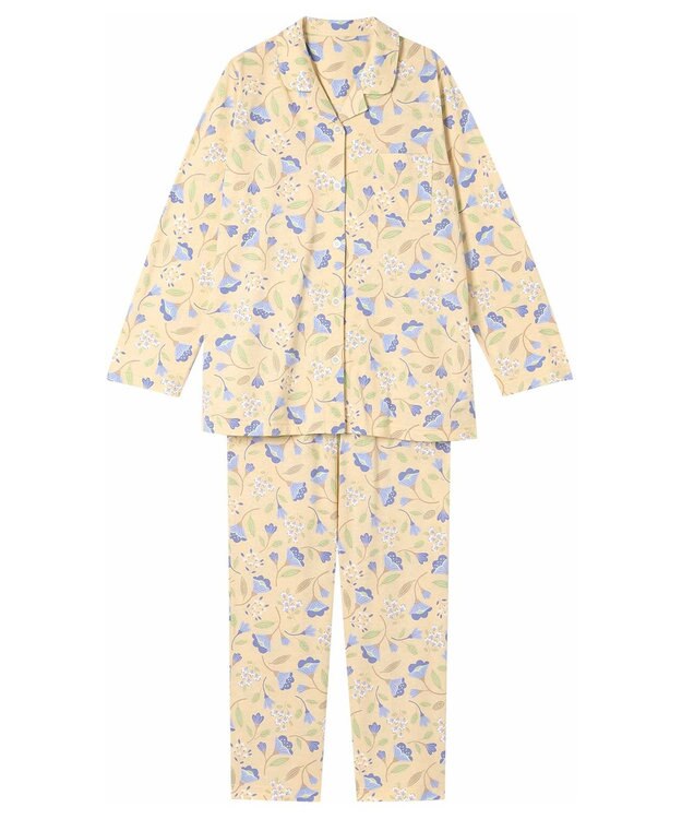 Wing パジャマ 長袖 長ズボン 綿100%(本体) 天竺素材 レディース EP7044 ウイング／ワコール クリーム