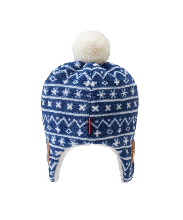 MIKI HOUSE HOT BISCUITS 【42-46cm】ぼん天付フリース素材の帽子 紺