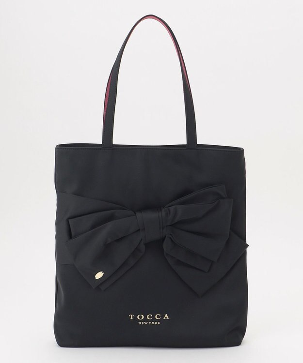 TOCCA 【A4サイズ対応・一部カラー撥水】T CADEAU NEW BAG フラットトートバッグ ブラックナイロン