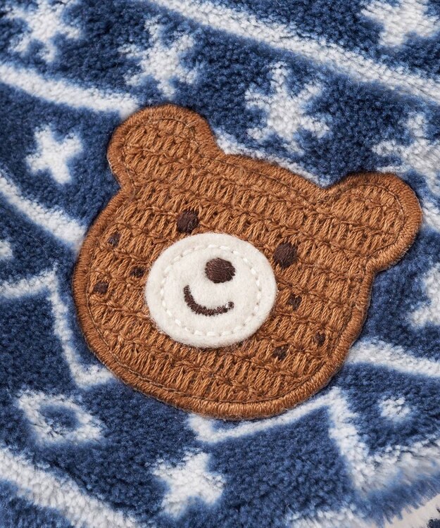 MIKI HOUSE HOT BISCUITS 【42-46cm】ぼん天付フリース素材の帽子 紺