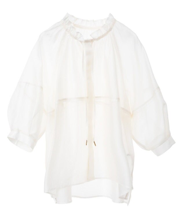 YECCA VECCA バルーンスリーブシアーシャツ Off White