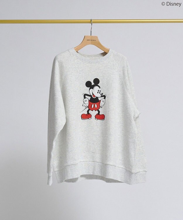 AMERICAN HOLIC 【Mickey&Friends】ビンテージ風スウェット Light Gray Mixture