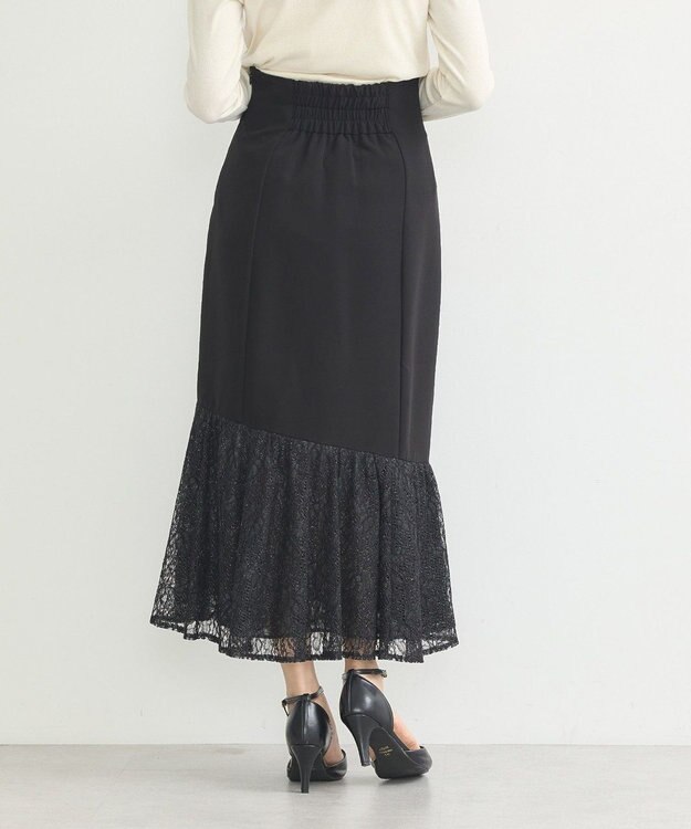 earth music&ecology レースドッキングスカート Black
