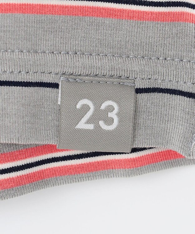 23区GOLF 【WOMEN】エニワイズ ボーダー カットソー ライトグレー系1