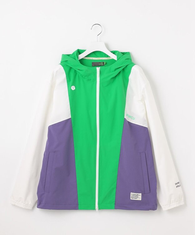 PW CIRCULUS 【撥水加工/ストレッチ】【MEN】カラーブロッキング ブルゾン  ゴルフ ピーコックグリーン系