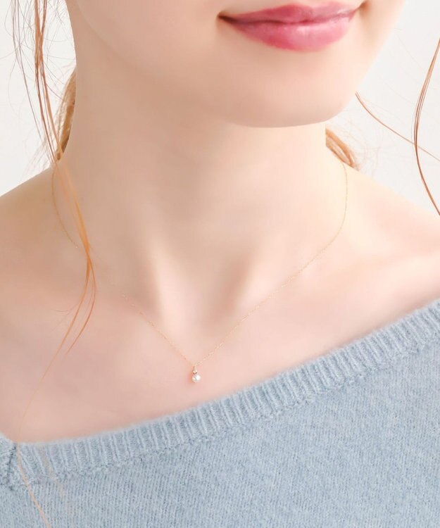 Phoebe 【K10】ジュエルラックネックレス　パール/6月誕生石/天然石/全長:40cm ゴールド