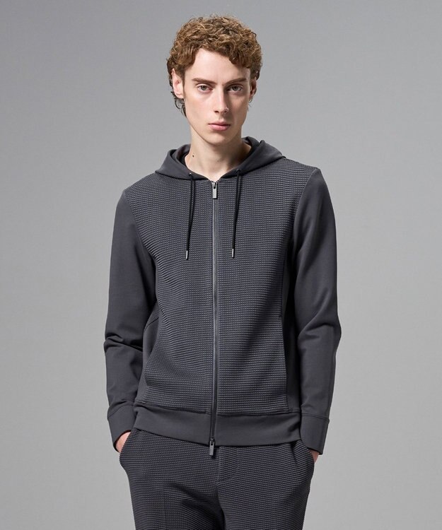 JOSEPH HOMME 【オリジナル素材 】ライトタックジャージー   ジップアップフーディー グレー系