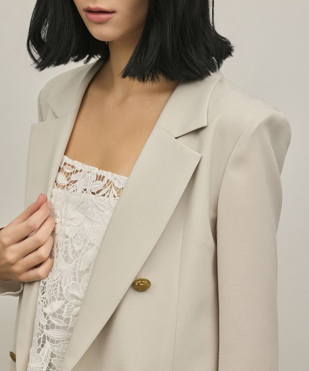 GRACE CONTINENTAL バックタックテーラードジャケット ベージュ