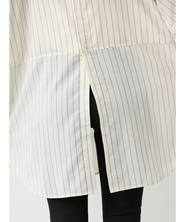 AMERICAN HOLIC イージーケア＋接触冷感　Ｗポケットシャツチュニック Stripe Ivory