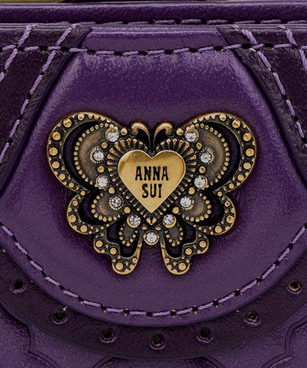 ANNA SUI エレノア 口金二つ折り財布 パープル