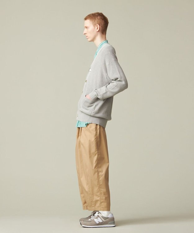 J.PRESS YORK STREET 【UNISEX】Vネックコットン カーディガン ライトグレー系