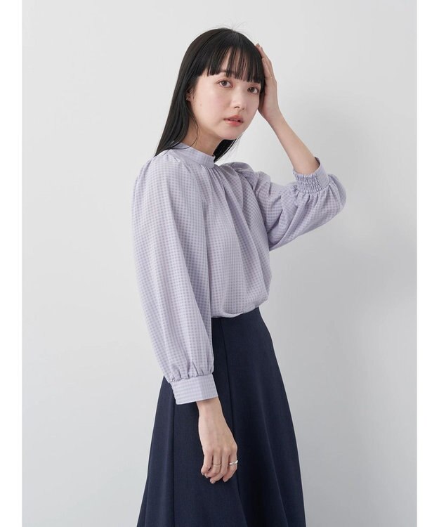 earth music&ecology Ｃｈｅｃｋドビーブラウス Sax