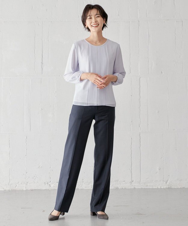 J.PRESS LADIES L BAHARIYE ストレート パンツ ネイビー系