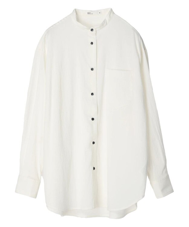 CRAFT STANDARD BOUTIQUE レーヨンデシンバンドカラーシャツ Off White