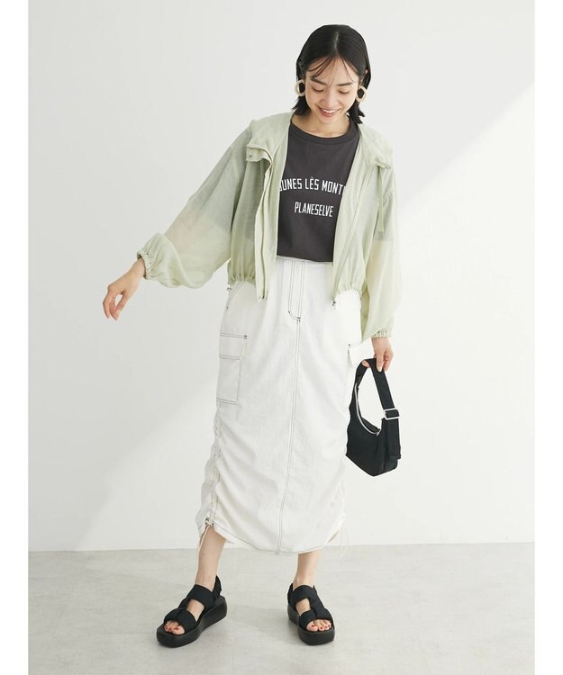 Green Parks キレイ目カレッジボックスＴシャツ Dark Gray