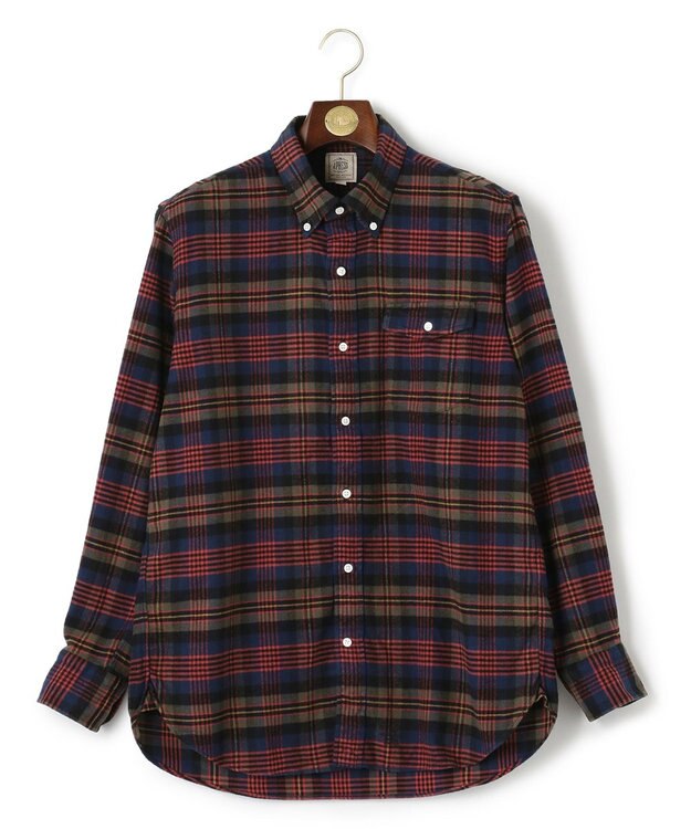 J.PRESS MEN マルチチェックコットンネルシャツ ネイビー系3