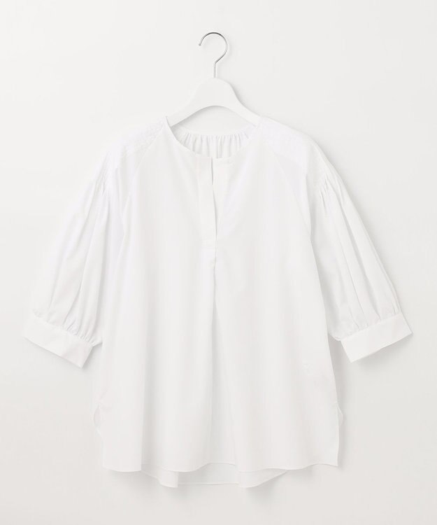 UNFILO 【洗える/シワになりにくい】イージーケア タックスリーブブラウス ホワイト系