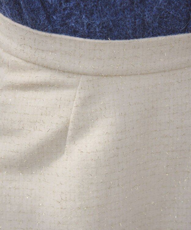 Tiaclasse ラメツイードAラインフレアスカート オフホワイト