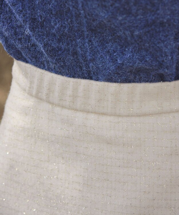 Tiaclasse ラメツイードAラインフレアスカート オフホワイト