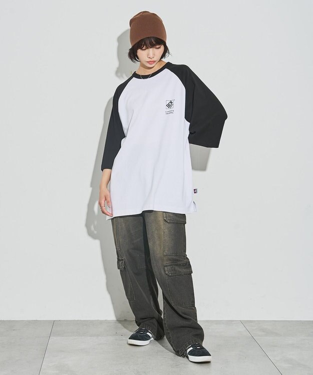 WEGO 【ユニセックス着用ITEM】別注ベンデイビスラグランT ブラック