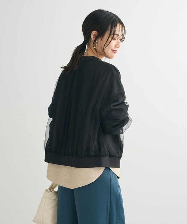 Green Parks チュールブルゾン Black