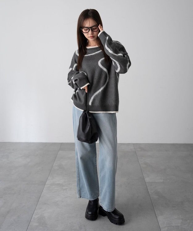 WEGO 【新色追加/美脚/XSSMLサイズ展開】ストレートデニムパンツ デニム淡色