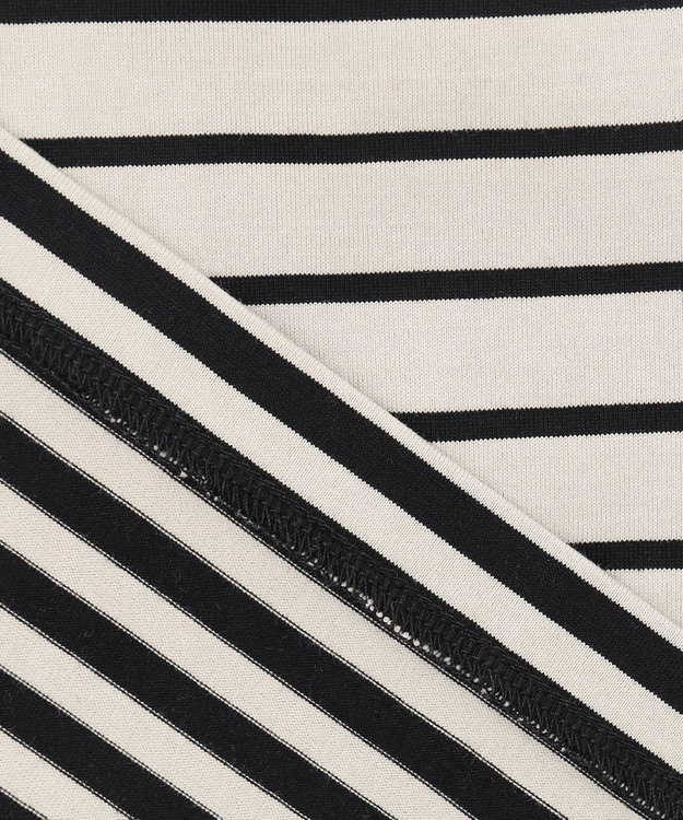 23区 【洗える】ランダムボーダー ドルマン カットソー サンド×ブラックボーダー