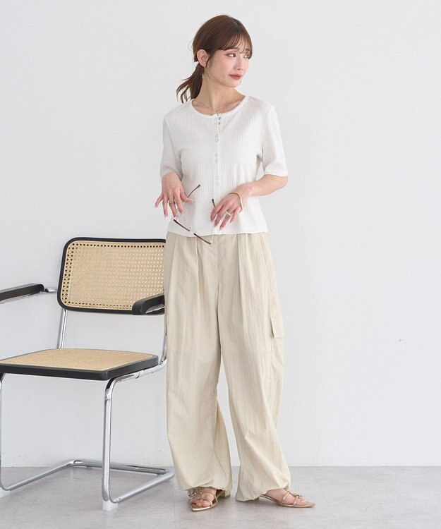 earth music&ecology チェーンリブラメカットソー Off White