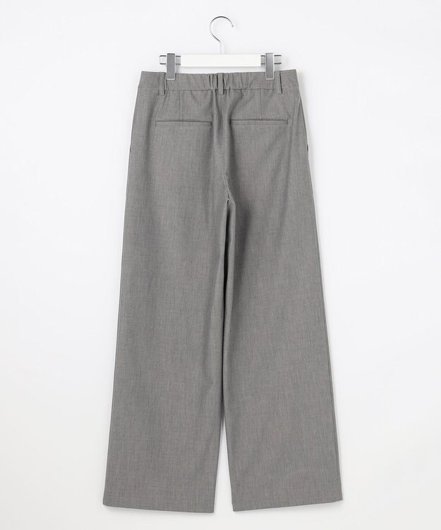J.PRESS LADIES S シャンブレー2wayストレッチ ワイド ストレート パンツ ライトグレー系