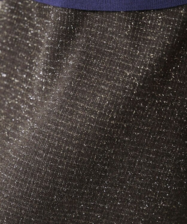 Tiaclasse ラメツイードAラインフレアスカート モカ