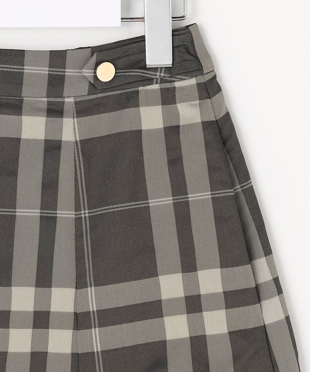 J.PRESS LADIES S ブロックチェックジャガード フレア スカート ブラック×ベージュ系