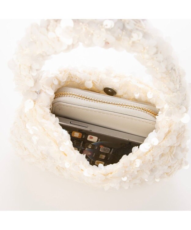 UNBILLION カシュカシュ cachecache / スパンコール2wayミニバッグ ホワイト