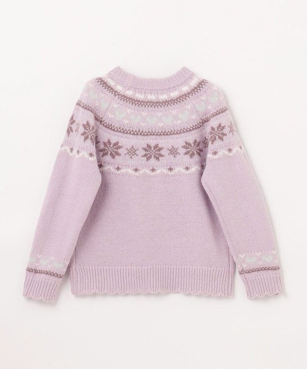 ANY KIDS ノルディック柄 ニット ラベンダー系