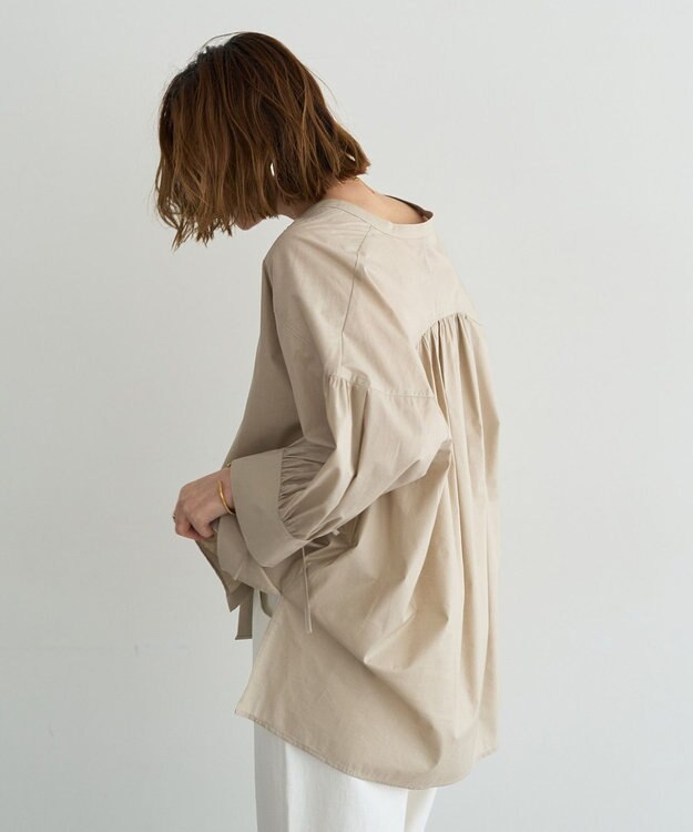 YECCA VECCA 【ORGABITS】5分袖スキッパーシャツ Beige