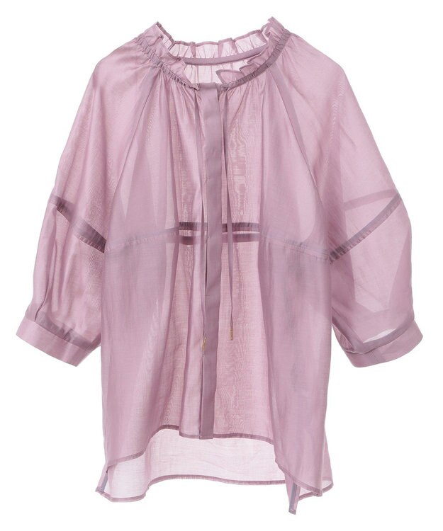 YECCA VECCA バルーンスリーブシアーシャツ Pink