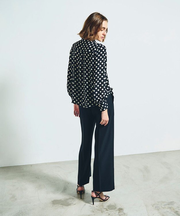 GRACE CONTINENTAL ドットプリントボウタイブラウス ブラック